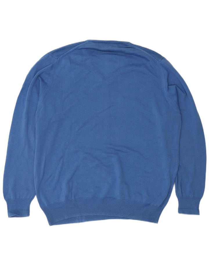 Maglione Zara da uomo con scollo a V grande blu