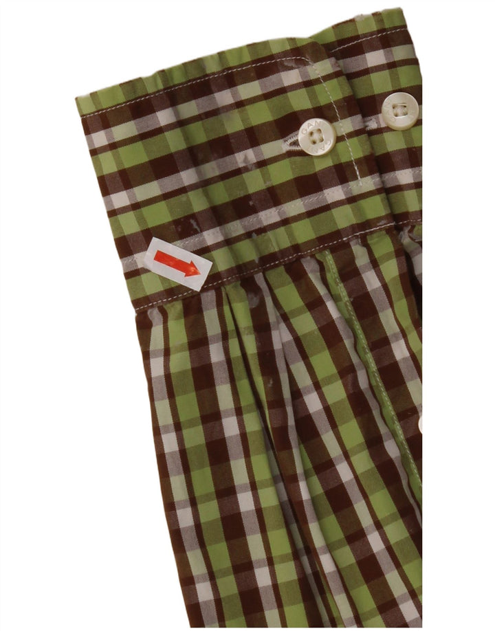GANT Camicia da uomo in flanella vestibilità regolare in cotone a quadri verde medio