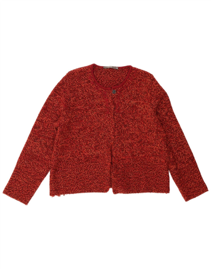 Maglione cardigan da donna Backstage UK 14 Poliacrilico chiazzato arancione medio
