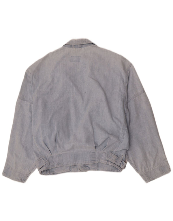 Giacca bomber in denim da uomo vintage UK 36 piccola blu