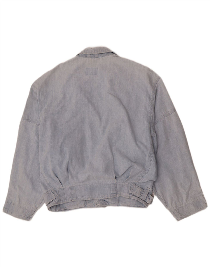 Giacca bomber in denim da uomo vintage UK 36 piccola blu