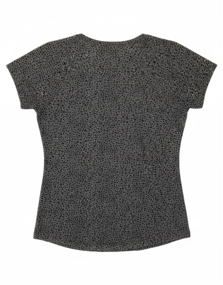 NIKE Womens T-Shirt Top UK 12/14 Medium Grey Flecked