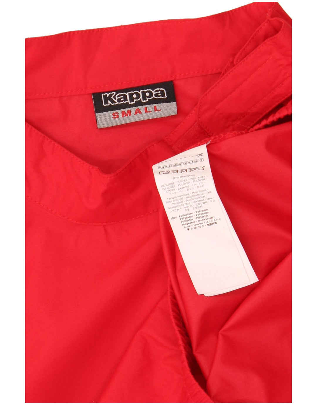 Top da tuta da uomo KAPPA con zip e collo in poliestere rosso