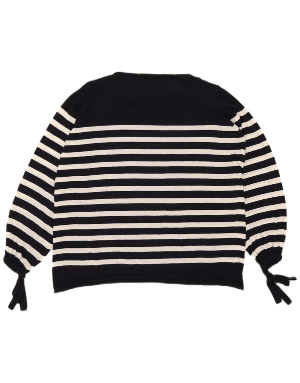 Maglione Zara da donna con scollo a barca UK 10 piccolo a righe blu navy