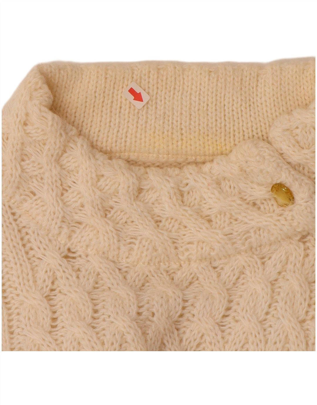 Maglione maglione collo alto da donna VINTAGE UK 16 grande bianco sporco