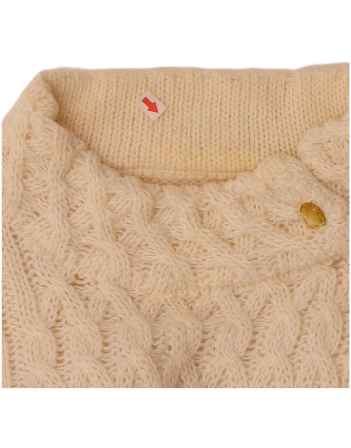 Maglione maglione collo alto da donna VINTAGE UK 16 grande bianco sporco