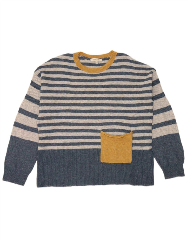 Maglione maglione girocollo da donna White Stuff UK 10 piccolo a righe blu