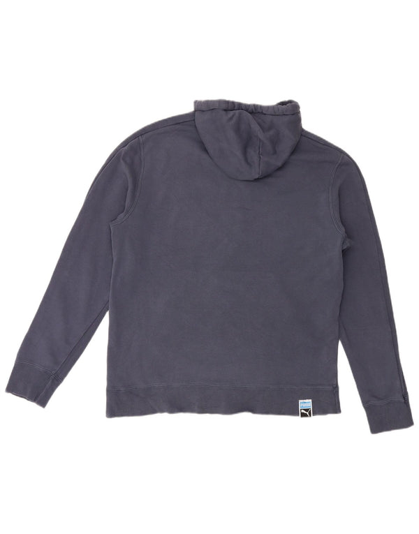 Felpa con cappuccio grafica da uomo Puma Large in cotone blu navy