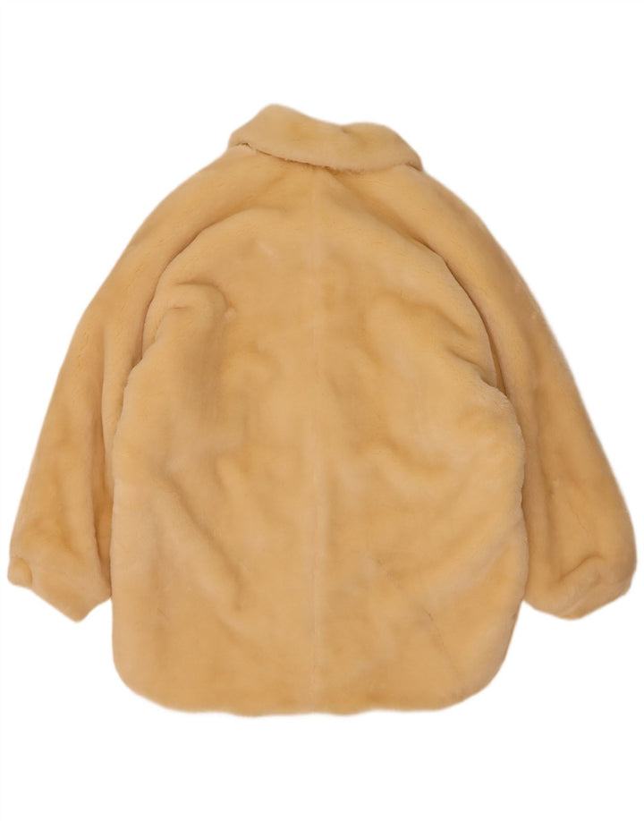 Soprabito oversize da donna vintage in pelliccia sintetica EU 40 modacrilico beige medio