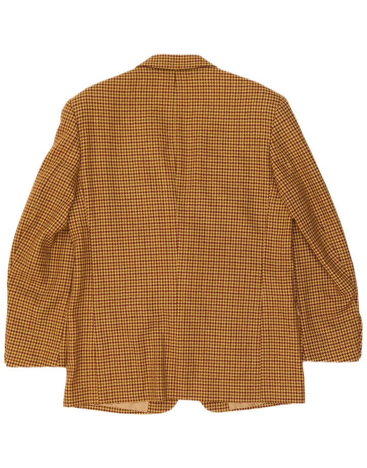 Hugo Boss Giacca blazer da uomo a 2 bottoni UK 42 XL Marrone pied de poule in lana nuova