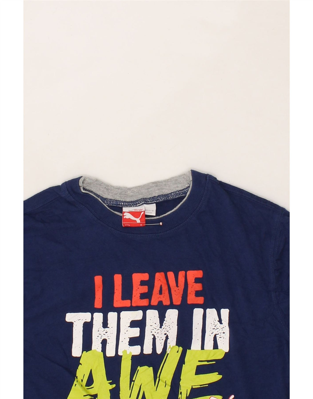 PUMA Boys Graphic T-Shirt Top 9-10 Years Medium  Navy Blue Cotton Vintage Puma and Second-Hand Puma from Messina Hembry 