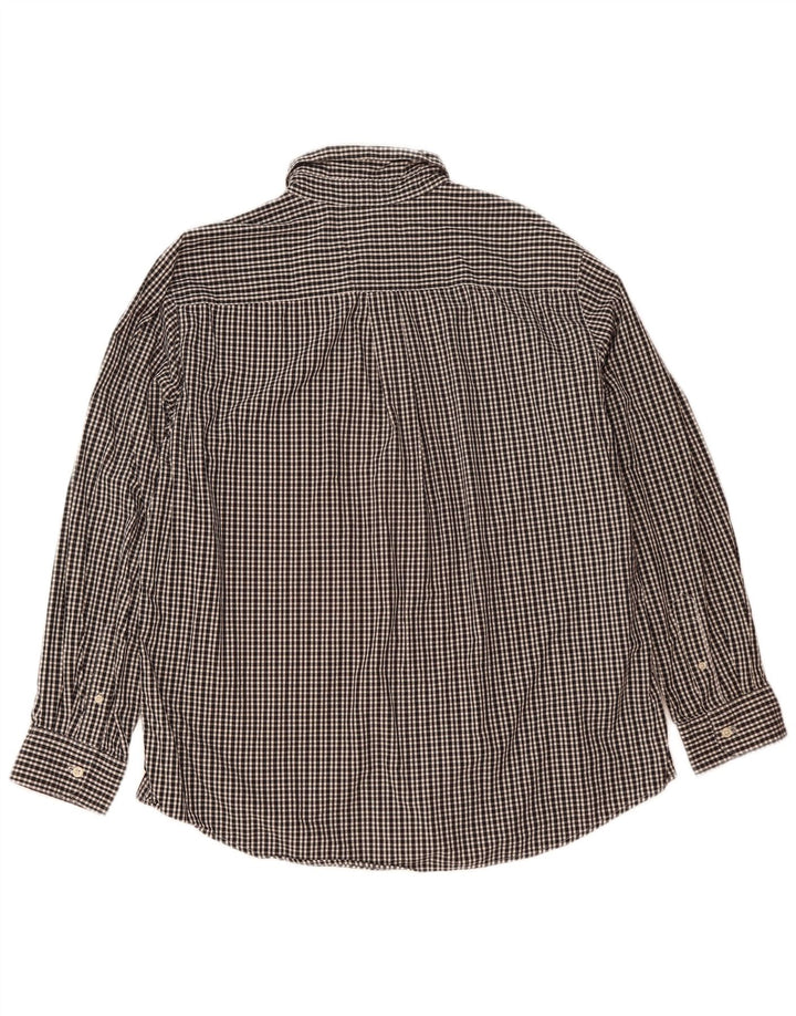 Camicia da uomo Chaps XL in cotone a quadretti nero