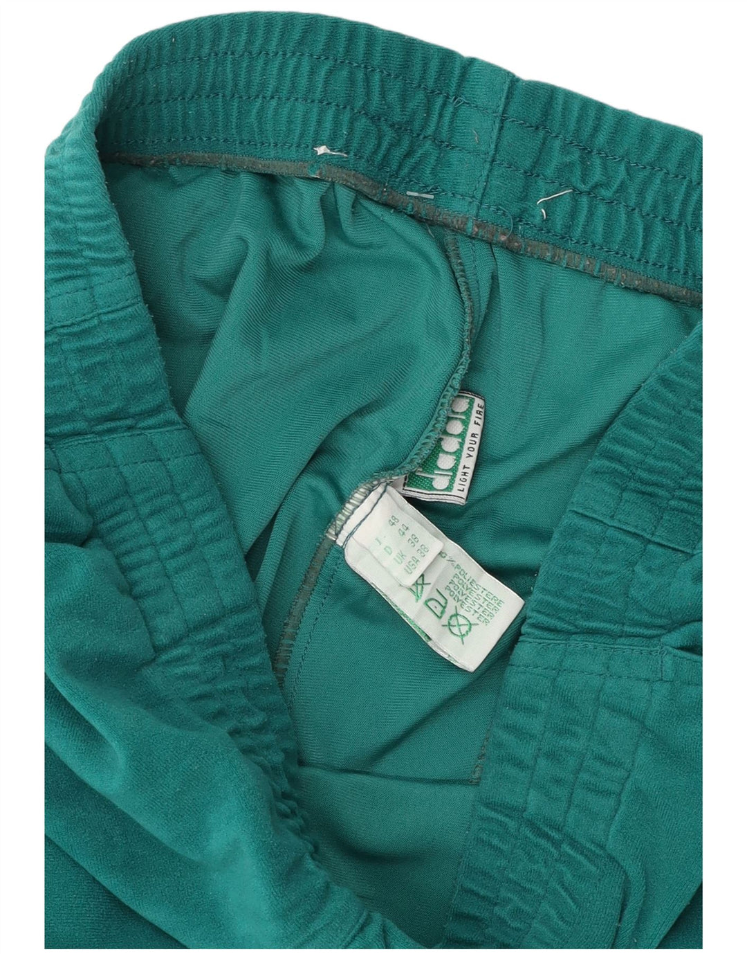 Pantaloni da tuta in velluto da uomo Diadora UK 38 Poliestere verde medio