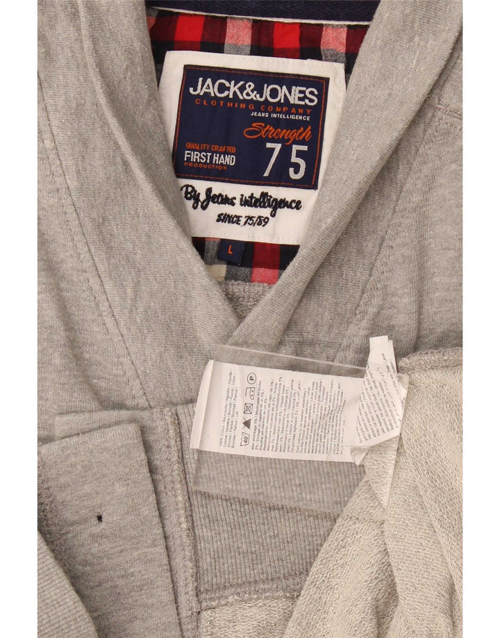 Maglione cardigan da uomo Jack & Jones grande cotone grigio