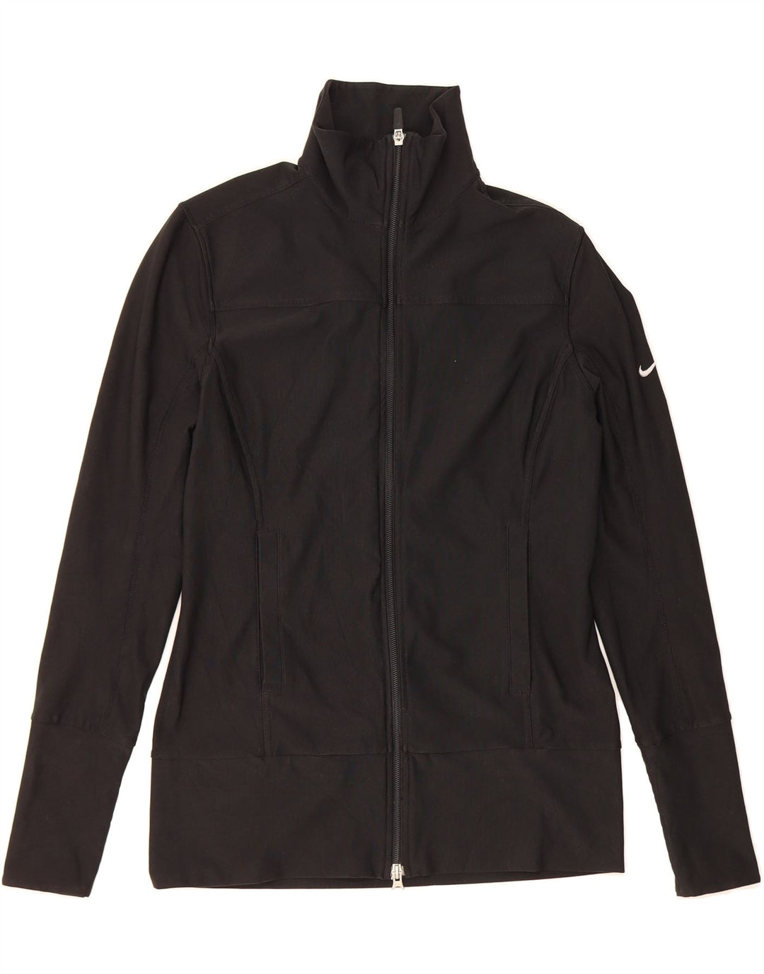 NIKE Womens Fit Dry Tracksuit Top Jacket US 8/10  Medium Black Polyester Vintage Nike and Second-Hand Nike from Messina Hembry 