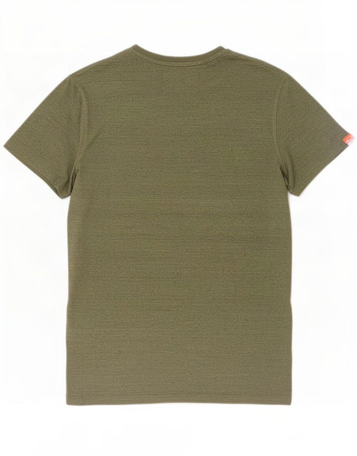 T-shirt da uomo Superdry Top Large in cotone chiazzato kaki