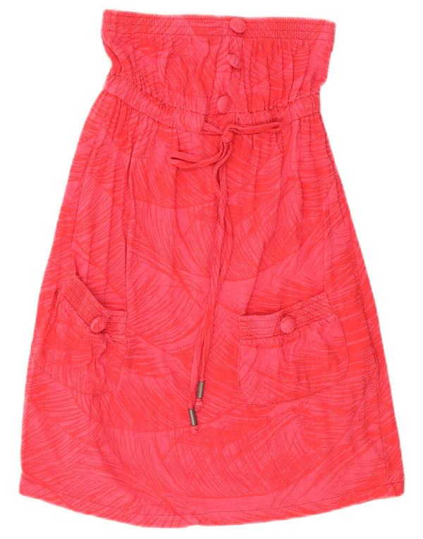 Abito senza spalline da donna Fishbone UK 12 Cotone floreale rosa medio
