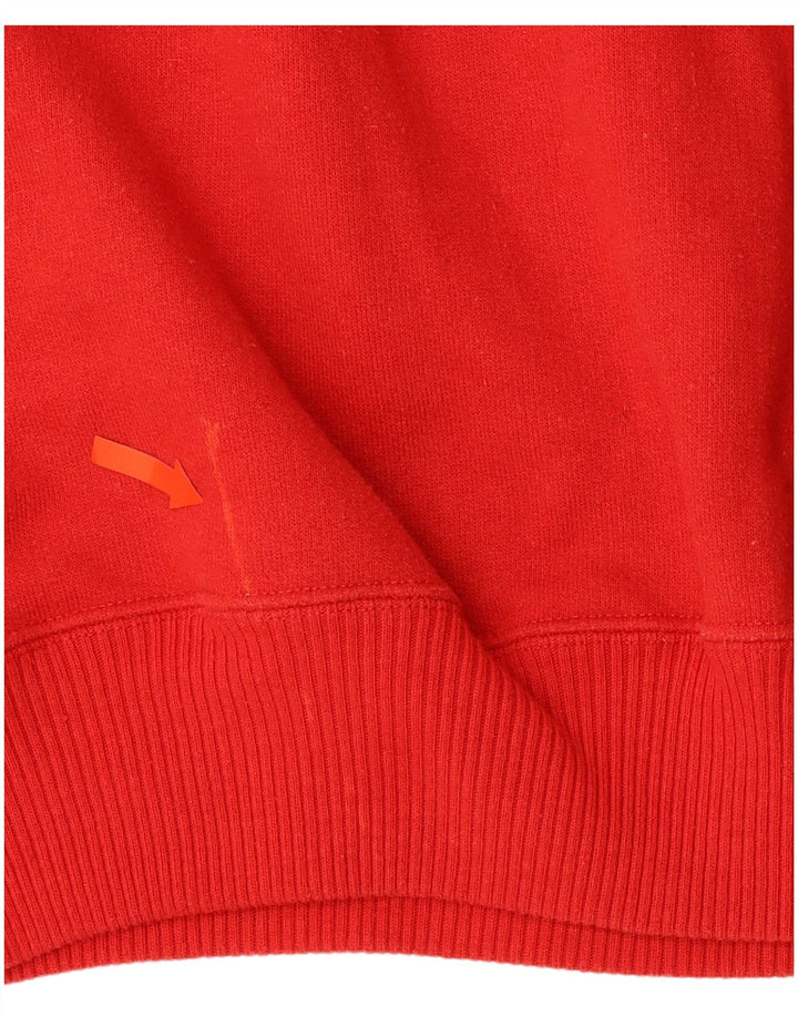 JOY Felpa da donna con collo con zip, maglione UK 10 piccolo cotone rosso