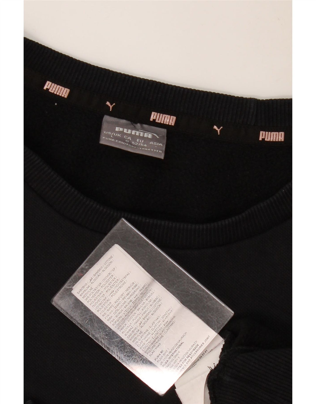 Felpa grafica da uomo Puma Maglione grande in cotone nero