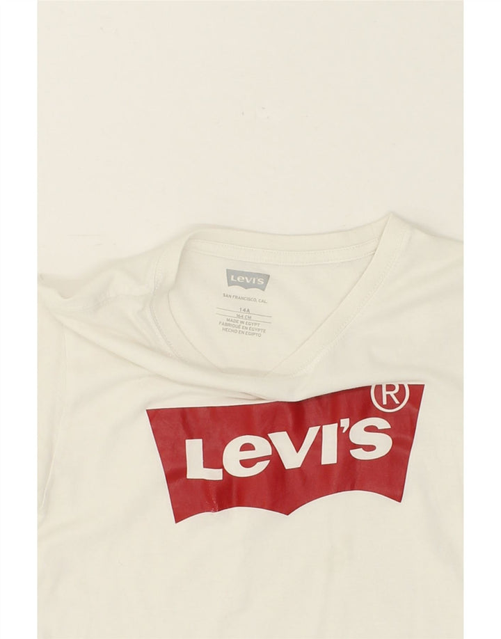 LEVI'S Boys Graphic T-Shirt Top 13-14 Years White Cotton Vintage Levi's and Second-Hand Levi's from Messina Hembry 
