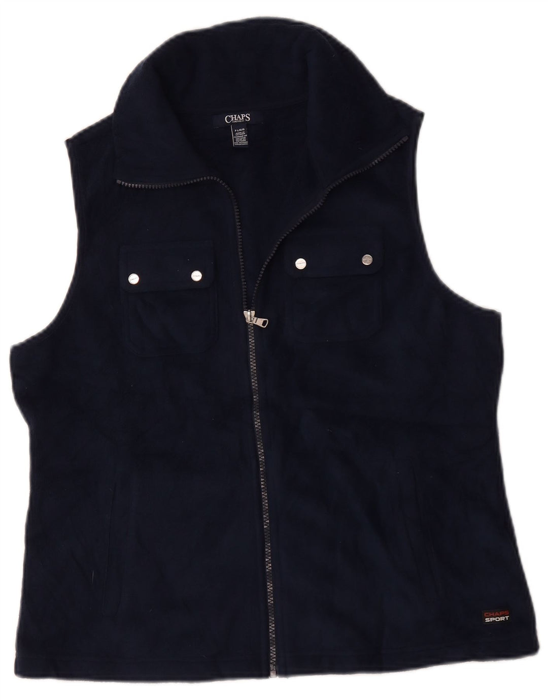 Chaps Womens Petite Fleece Gilet UK 16 Large Blu Navy Poliestere