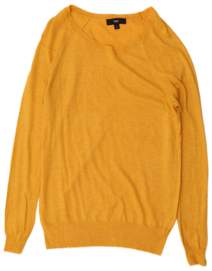 MOSSIMO Maglione da donna con scollo a barca UK 16 Grande nylon giallo