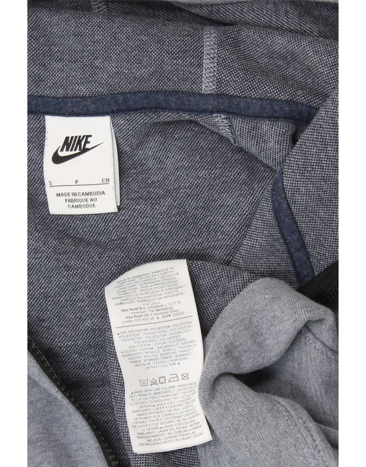 Maglione con cappuccio e zip da uomo Nike Small grigio poliestere screziato