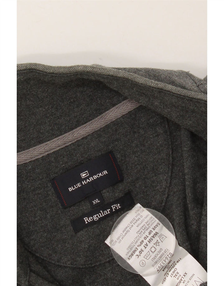 Felpa con collo con zip da uomo Marks & Spencer UK 47/49 2XL Grigio
