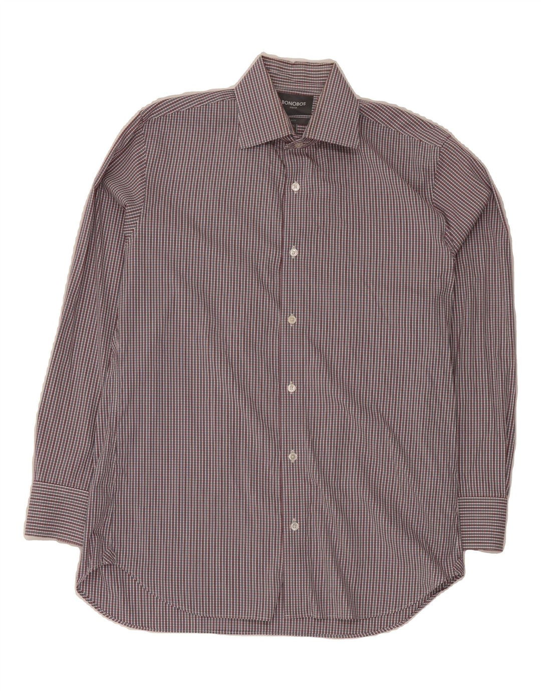 BONOBOS Mens Slim Fit Shirt Size 15 1/2 Medium Multicoloured Check Cotton Vintage BONOBOS and Second-Hand BONOBOS from Messina Hembry 