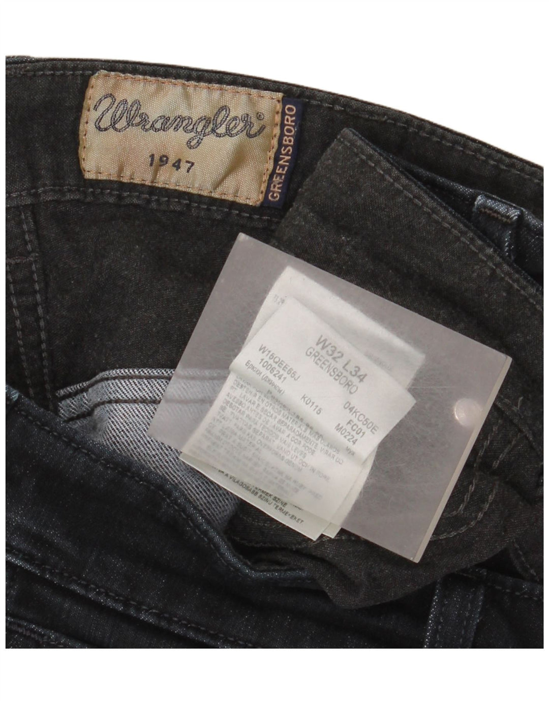 Jeans dritti da uomo Wrangler W32 L28 cotone nero