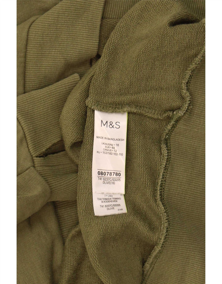 Felpa da donna Marks & Spencer UK 16 grande cotone kaki