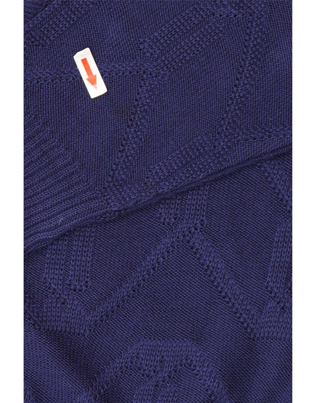Maglione cardigan da donna vintage EU 38/40 Poliacrilico Chevron blu medio