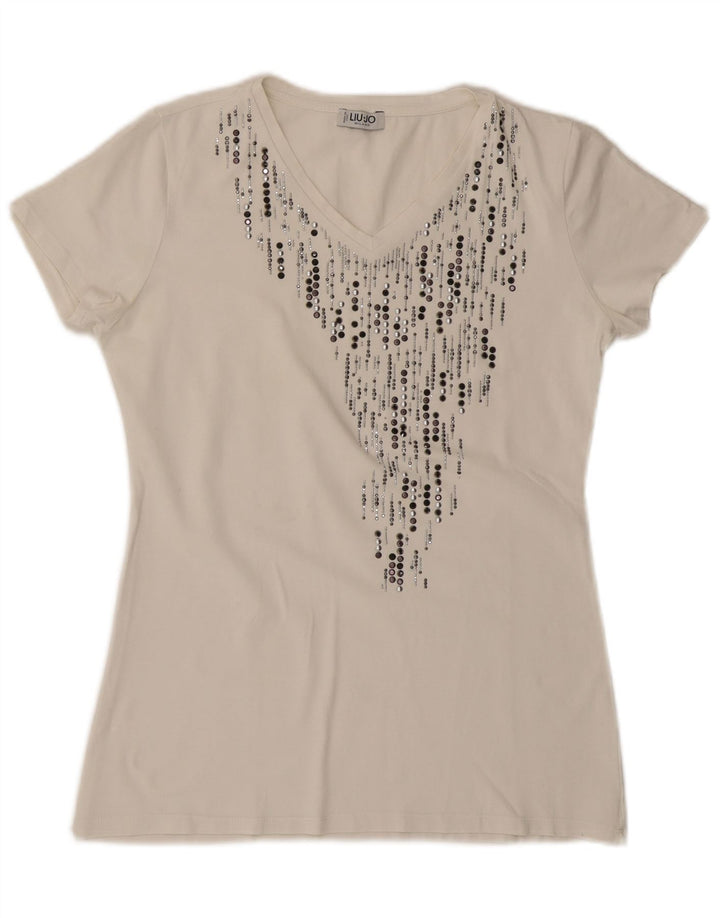 LIU JO T-shirt Milano da donna Top UK 12 Medium White