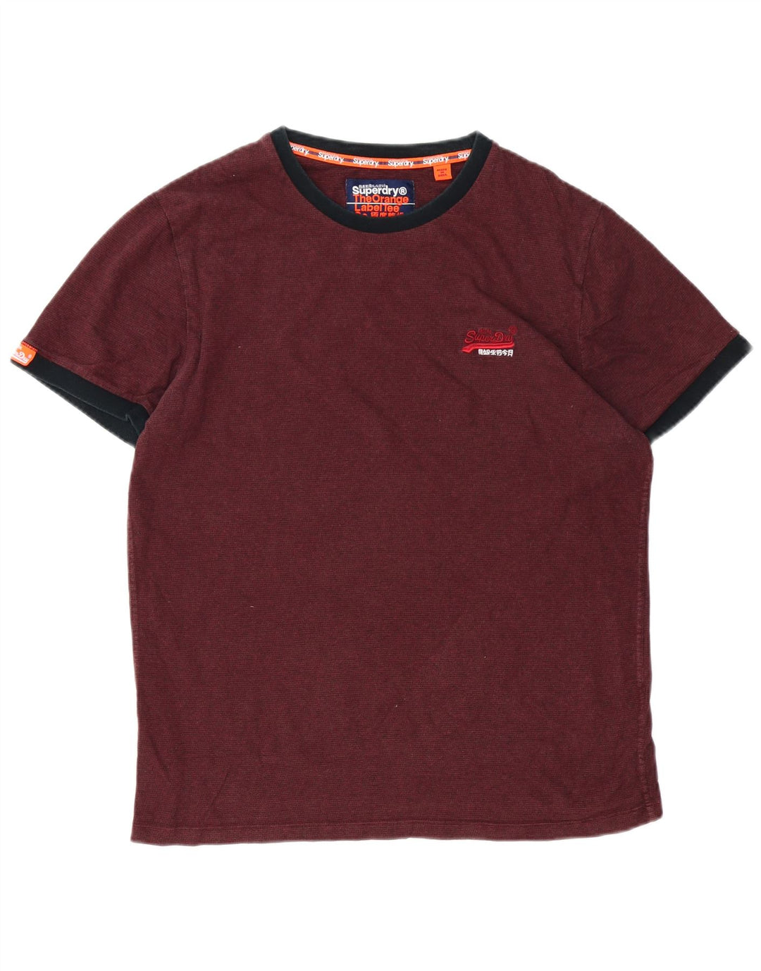 T-shirt da uomo SUPERDRY Top XL in cotone bordeaux