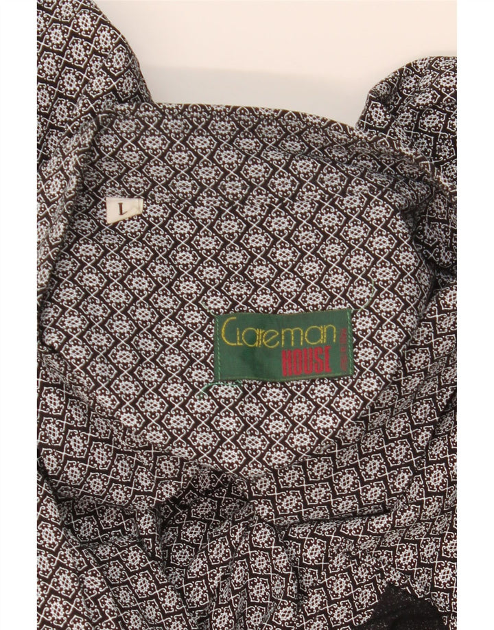 Camicia da uomo VINTAGE grande nera geometrica
