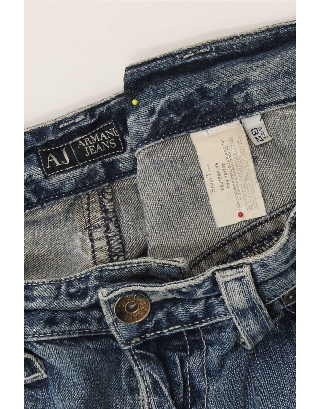 Jeans dritti da donna Armani W32 L29 cotone blu