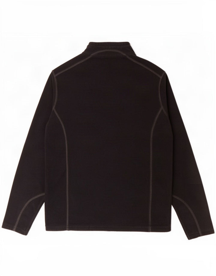 Maglione in pile da uomo Columbia con zip e collo, poliestere nero medio