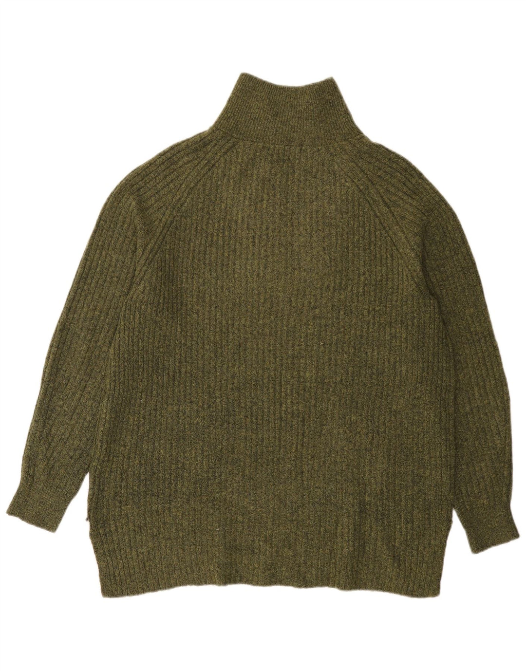 Maglione da uomo Marks & Spencer con zip e collo grande in acrilico verde
