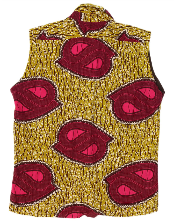 Camicetta camicia vintage da donna con motivo astratto UK 18 XL multicolore