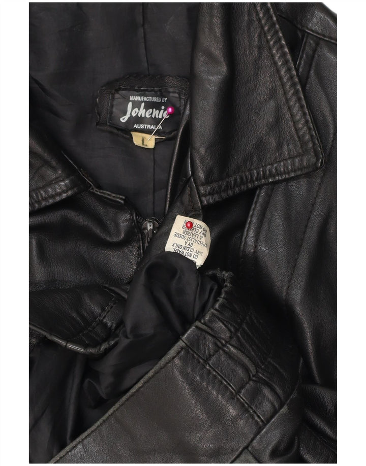 Giacca in pelle da uomo VINTAGE UK 40 grande in pelle nera