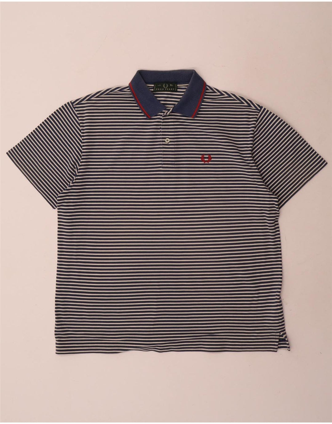 Polo da uomo Fred Perry XL in cotone a righe blu navy