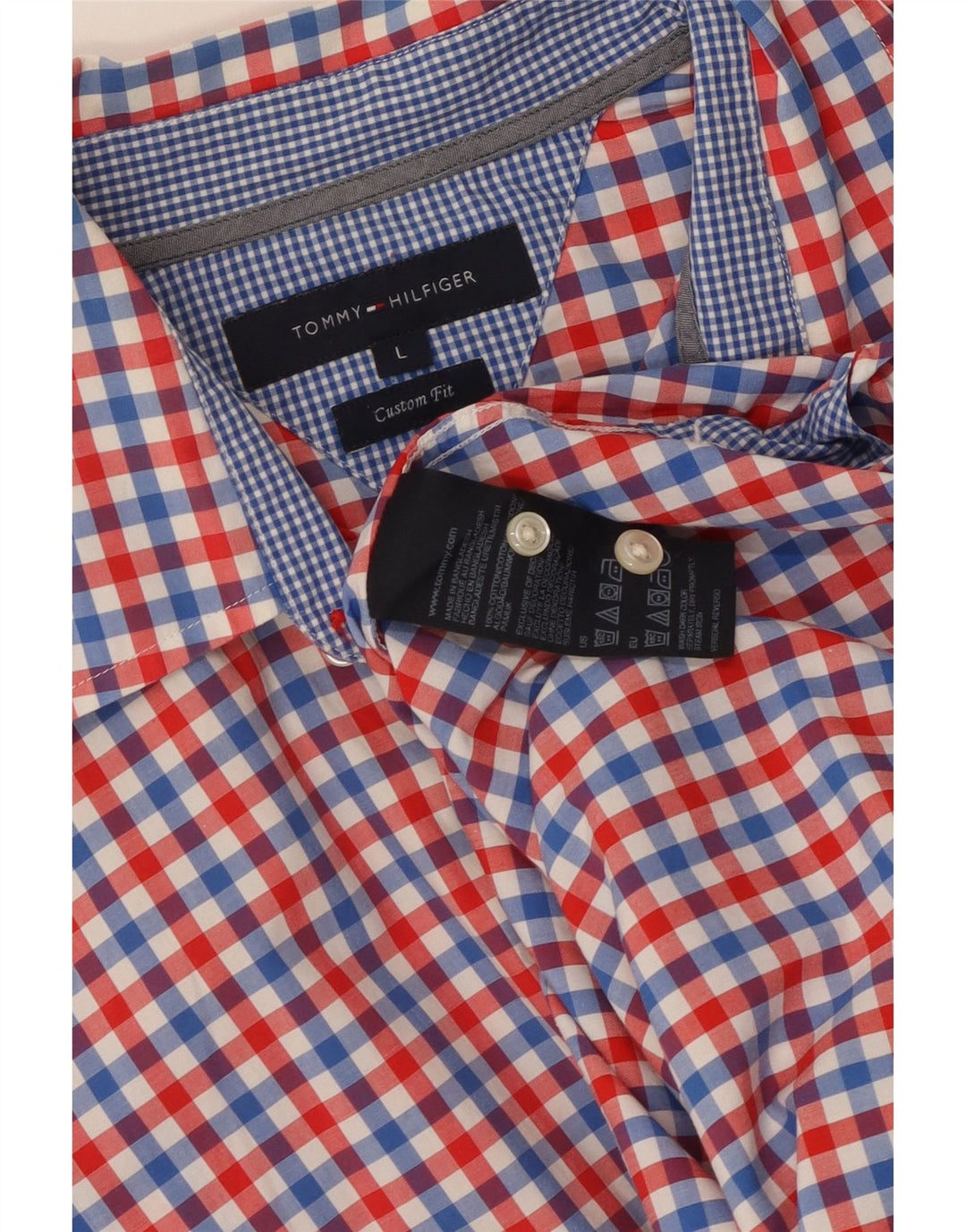 TOMMY HILFIGER Camicia da uomo su misura percalle grande multicolore