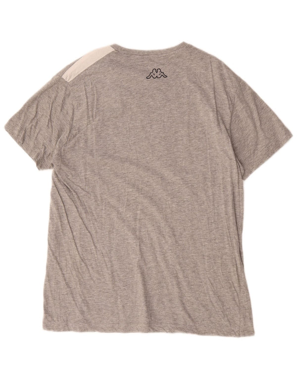 T-shirt grafica da uomo Kappa Top XL in cotone color block grigio