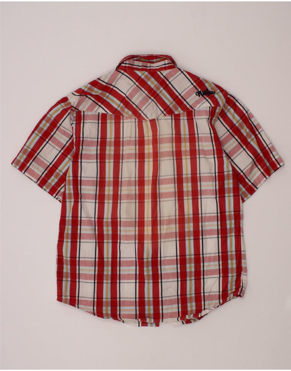 Camicia a maniche corte per ragazzi Tommy Hilfiger 6-7 anni XL in cotone a quadri rossi