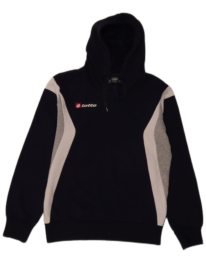 Maglione con cappuccio da uomo LOTTO grande color block blu navy