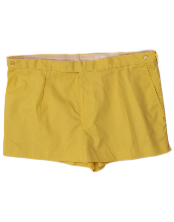 Pantaloncini casual vintage da donna IT 50 XL W38 in cotone giallo