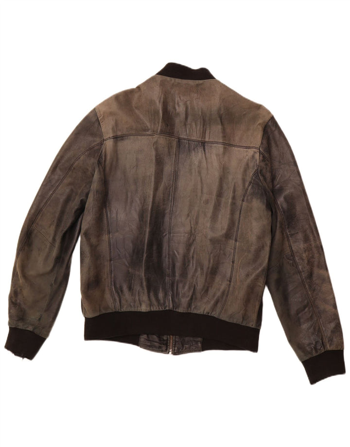 Giacca in pelle da uomo VINTAGE UK 38 media nera