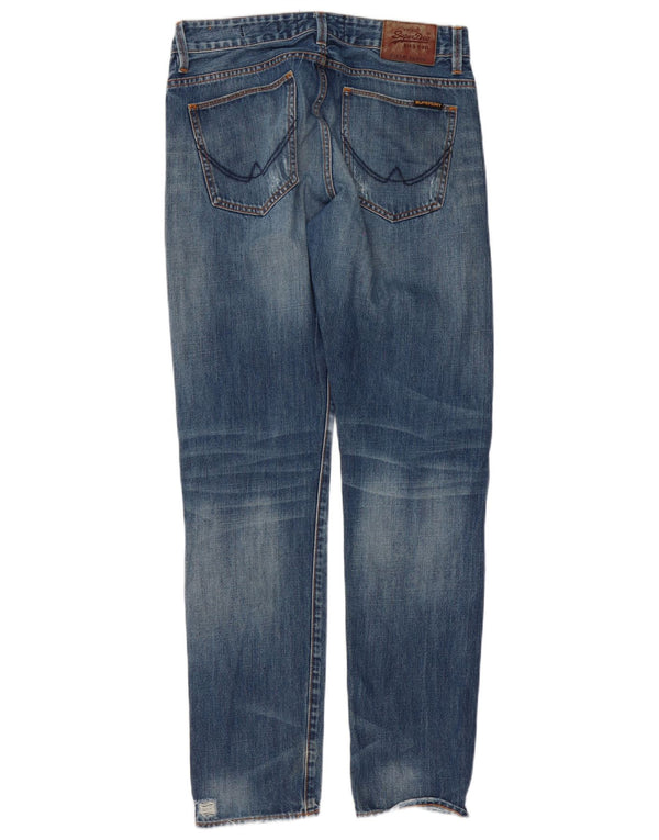 Jeans affusolati larghi invecchiati da uomo Superdry W32 L32 cotone blu