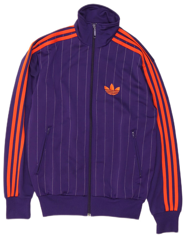 Giacca da ginnastica da uomo Adidas XS in poliestere a righe viola