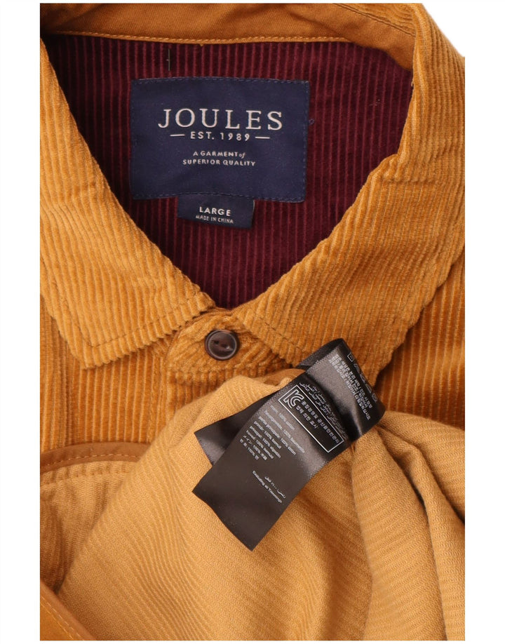 JOULES Camicia da uomo in velluto a coste grande in cotone marrone